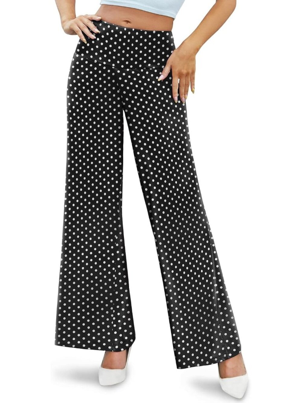 Palazzo Pants for Women Wide Leg Flowy Pants Casual Comfy High Waist Summer Pant - Picture 7 of 7
